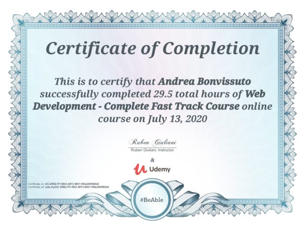 Web Development Certificates